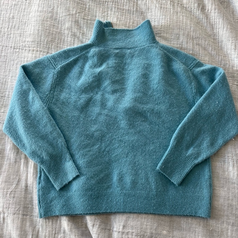 J. Crew Teal Cowl Neck Sweater - Picture 2 of 6